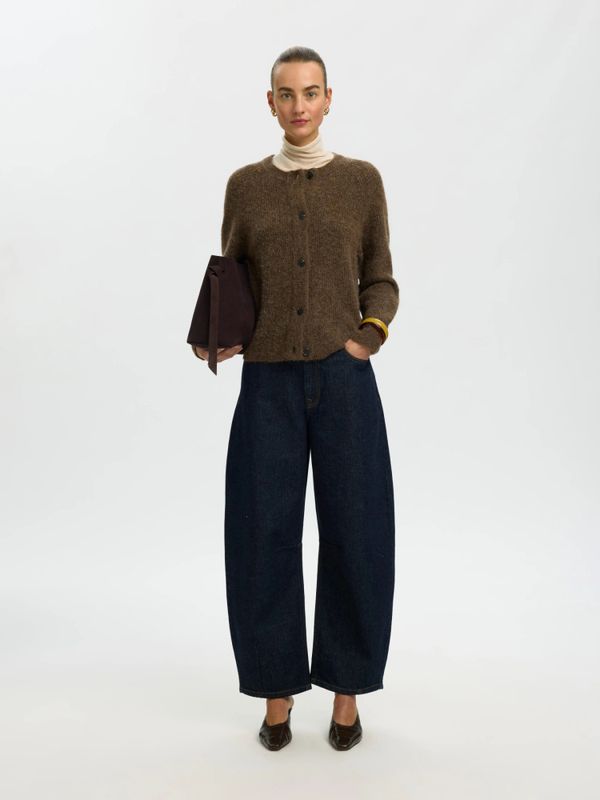 Lulu LS Short Cardigan Dachshund Melange Selected Femme 