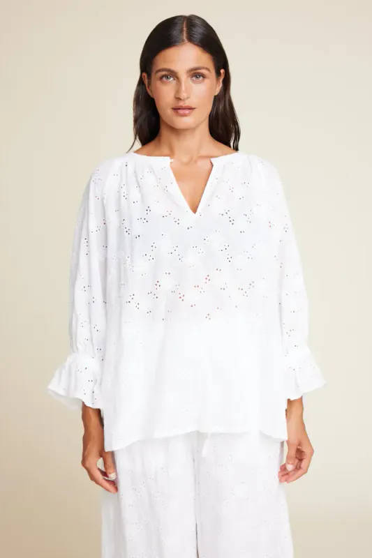 Ladd Lace Blouse White Line Of Oslo