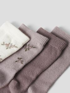 Hovedbilde Ullsokker Mini Jente 4pkn Shadow Gray Name It