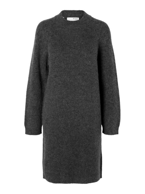 Hovedbilde Lulu Langermet High Neck Knit Dress Volcanic Ash ...