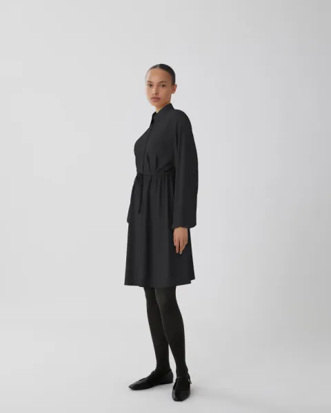 Visurashil Langermet Shirt Dress Black Beauty VILA