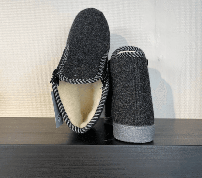 Hovedbilde Tøffel Lammeull Unisex Grå 