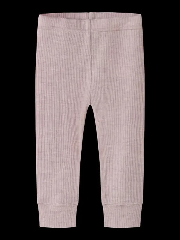 Wax Wool Leggings Rib Violet Ice Name It