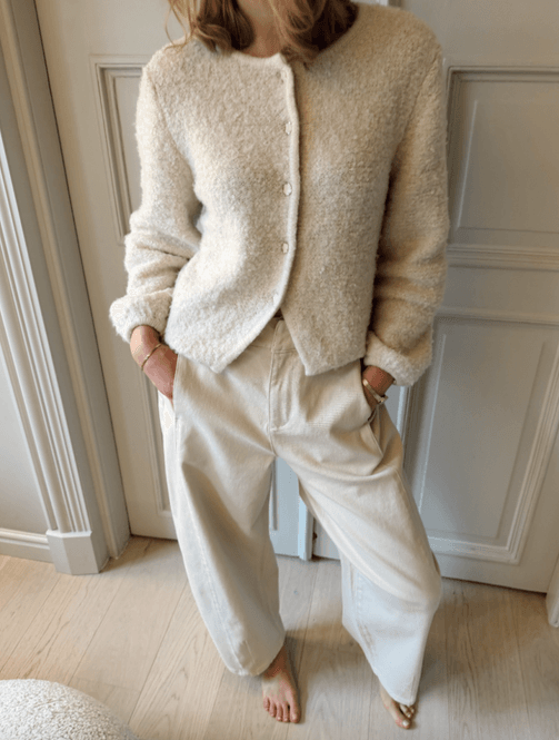 Hovedbilde Vipigga O-Neck LS Knit Jacket Birch VILA 