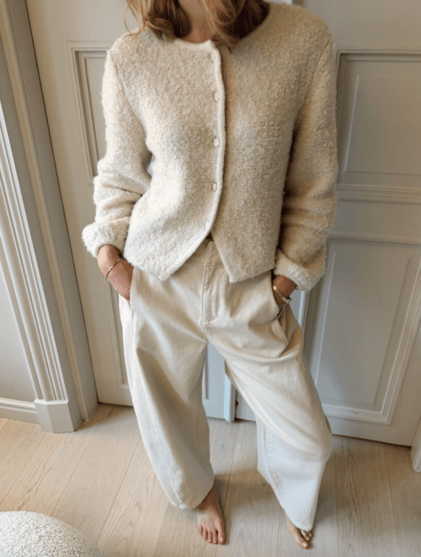 Vipigga O-Neck LS Knit Jacket Birch VILA 