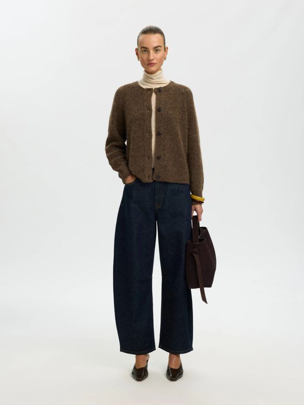 Lulu LS Short Cardigan Dachshund Melange Selected Femme 