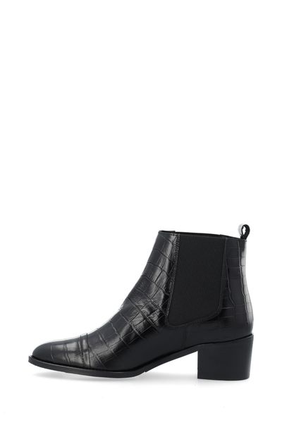Biacarol Dress Chelsea Boot Croco Embossed Leather Black BIANCO