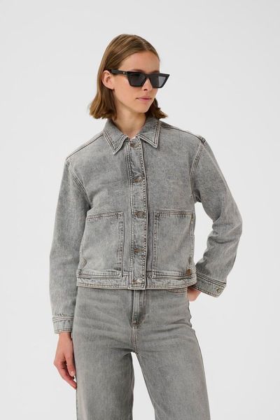 Nanas Denim Jacket Light Grey Wash In Wear