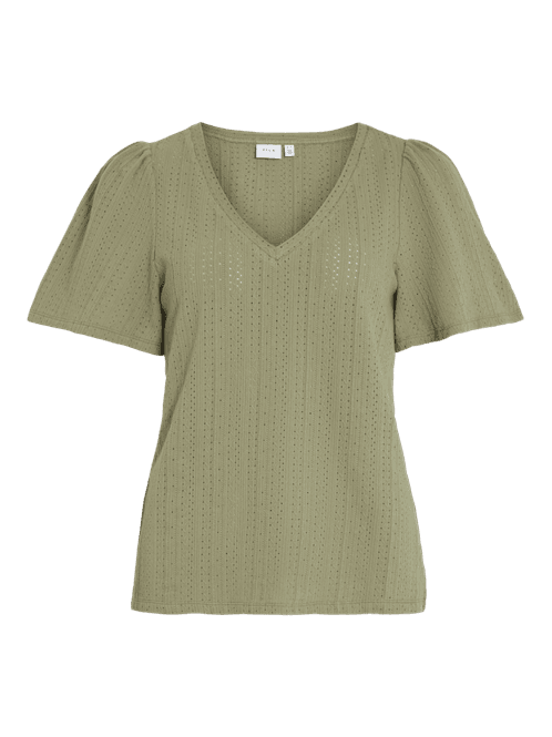 Hovedbilde Vilbre V-Neck SS Top Oil Green VILA