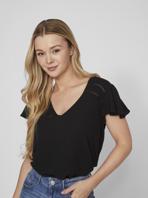 Hovedbilde Vimesa Tape Detail SS Top Black VILA