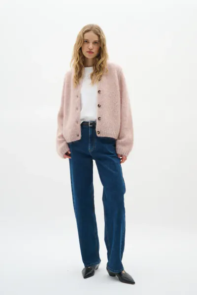 Cardigan Jetra Mohair Dusty Blush In Wear 