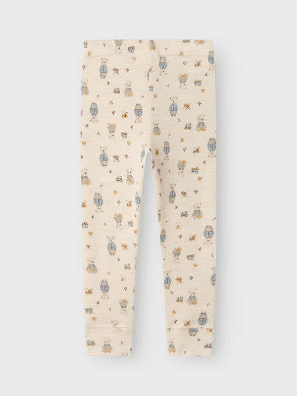 Willos Ull Legging Mini Teddybjørn Peyote Melange Name It