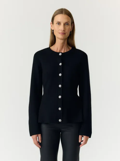 Hovedbilde Pimi Peplum Knit Cardigan Black YAS