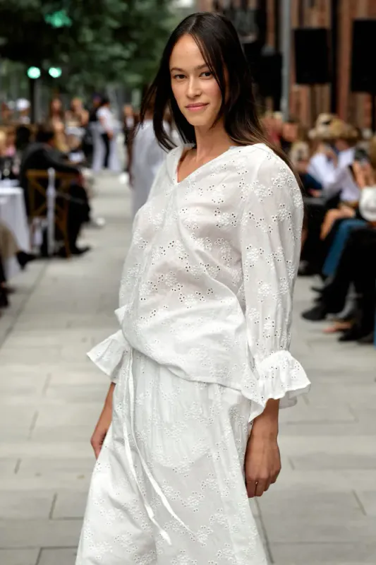 Ladd Lace Blouse White Line Of Oslo