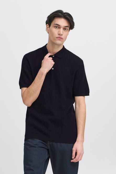 Hovedbilde Karl Structured Knit Polo Dark Navy Blue Casual ...