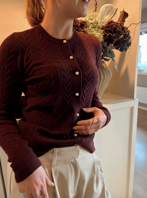 Hovedbilde Vikerry Cable LS Knit Cardigan Port Royale VILA