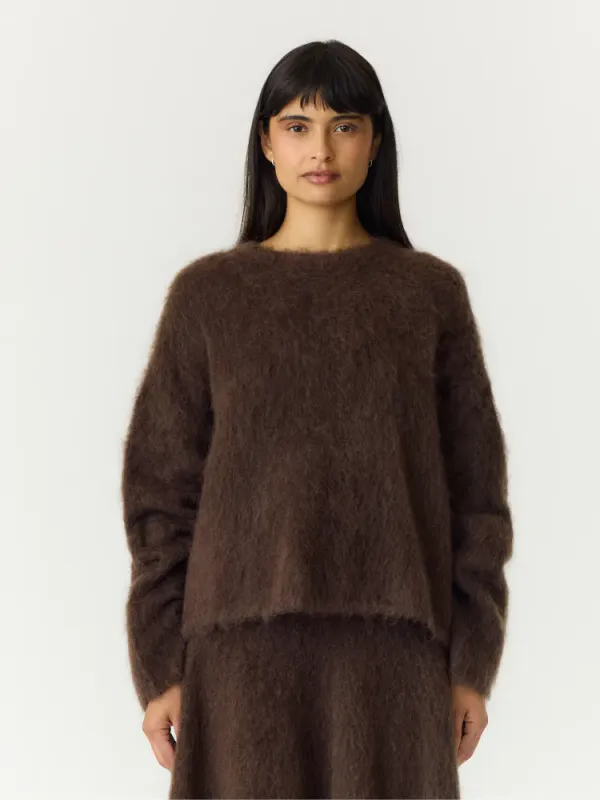 Tilde LS Mohair Blend Pullover Mole YAS