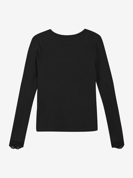 Genser Tynn Rib Black Creamie 