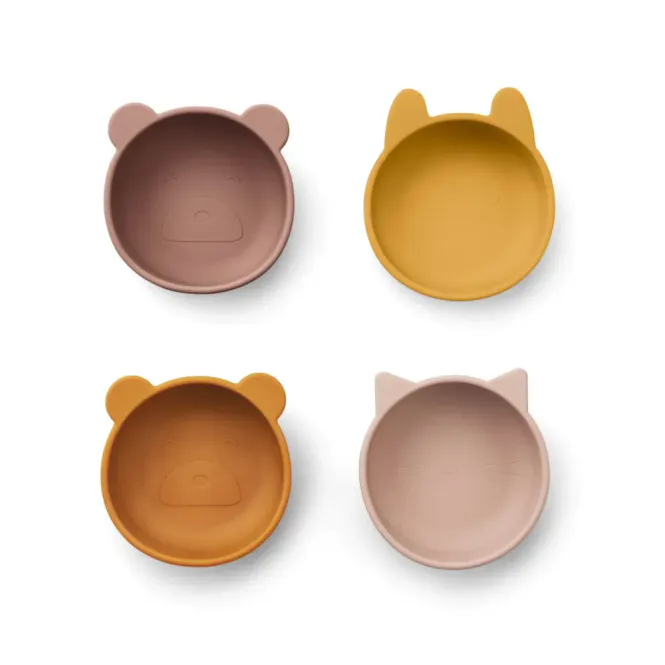 Hovedbilde Iggy Silicone Bowls 4pkn Rose Mix Liewood