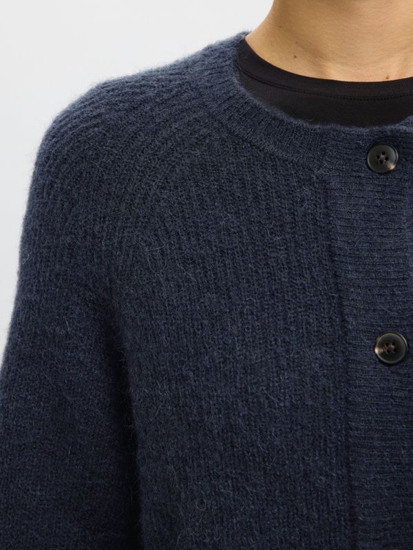 Lulu LS Short Cardigan Dark Sapphire Melange Selected Femme 