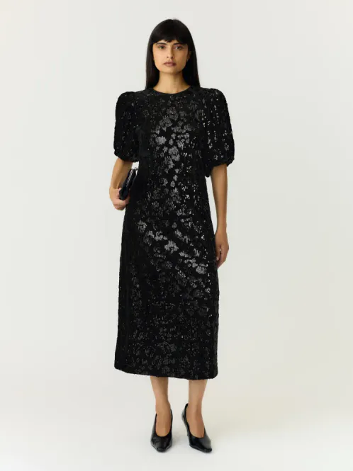 Hovedbilde Sofie 2/4 Sequin Midi Dress Black YAS