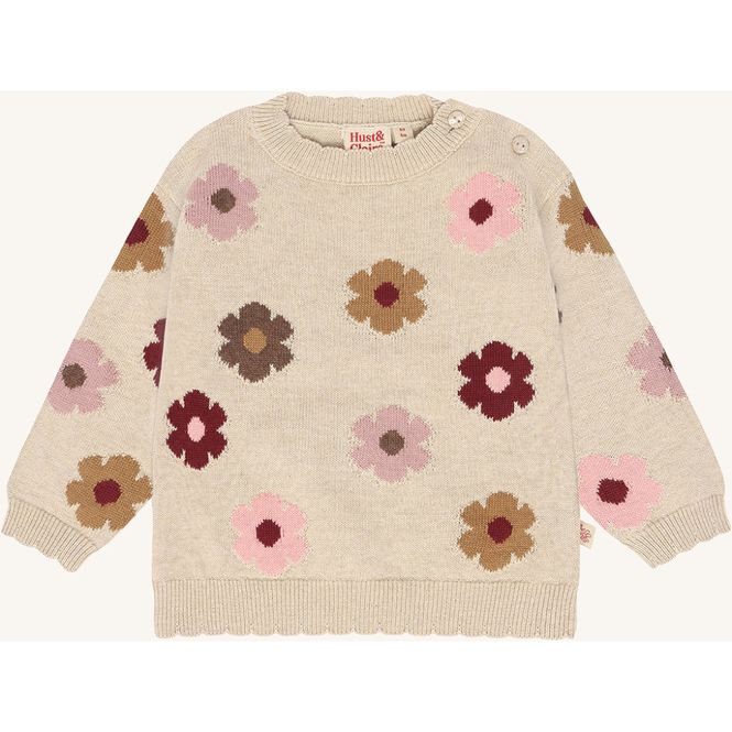 Hovedbilde Genser Pusle Flower Old Beige Melange Hust & ...