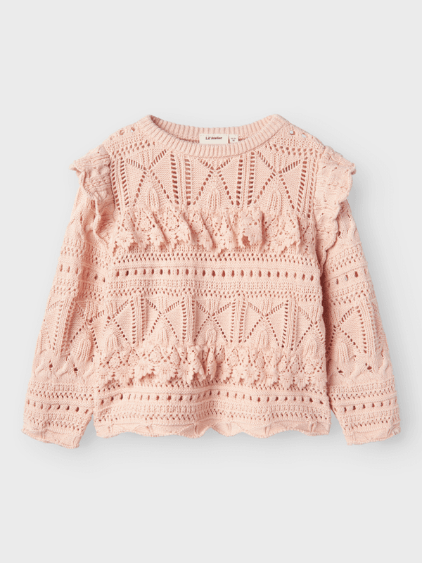 Damia Langermet Loose Knit Peach Whip Lil Atelier 