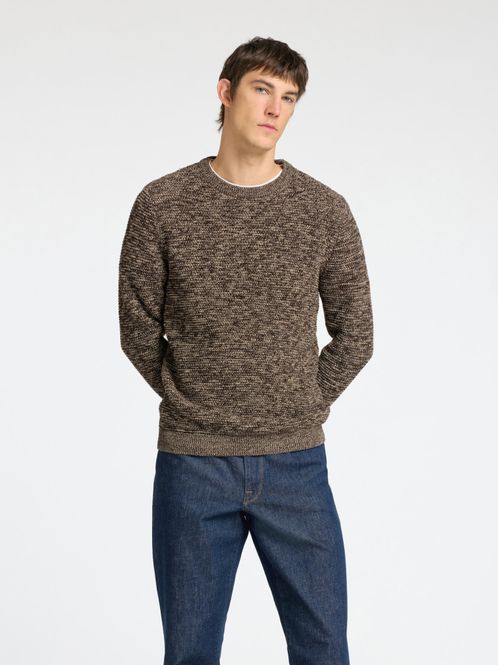 Hovedbilde Vince LS Knit Bubble Crew Neck Chocolate Torte ...